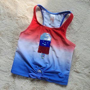 Girls Red White Blue Popsicle Swim Top - Top ONLY | Cat & Jack | Size Medium